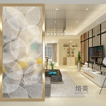 Customized art glass screen partition living room double-sided frosted carving transparent painted tempered high-end modern style