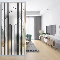 Art glass custom screen partition living room double-sided frosted transparent painted tempered high-end Chinese modern simplicity