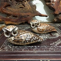 Daxing collection old factory goods old wood carving owl collection in the 1980s