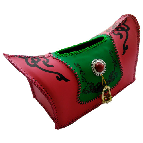 内蒙古特色手工艺品皮革马鞍形纸巾盒抽纸盒蒙餐民族特色家居用品