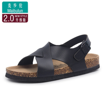 Maibuan flat non-slip Cork slippers Beach outdoor home Roman sandals Bucky shoes Summer men and women