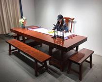 Ba flower solid wood table round table table conference table tea table painting case desk personality tea table log 200*80