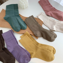 Spring Autumn New Women Socks Cotton Socks in Sox Socks Pure Cotton Socks High Rostomy Antibacterial 100 Hitch Base Pile Socks Socks