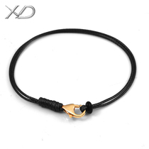 Hand rope bracelet small hole hole hole 3D hard gold transfer bead diy beaded rope red rope woven wax leather rope for men and women