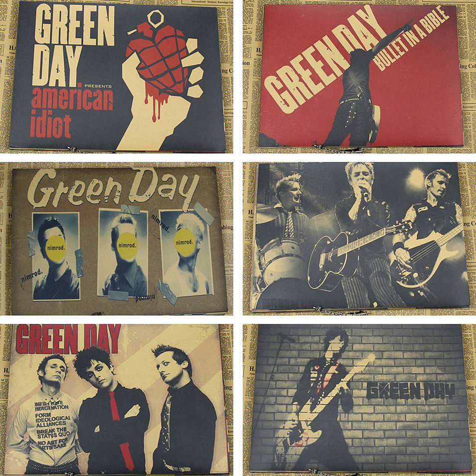 green day 绿日年轻岁月宿舍寝室朋克摇滚海报欧美乐队明星装饰画