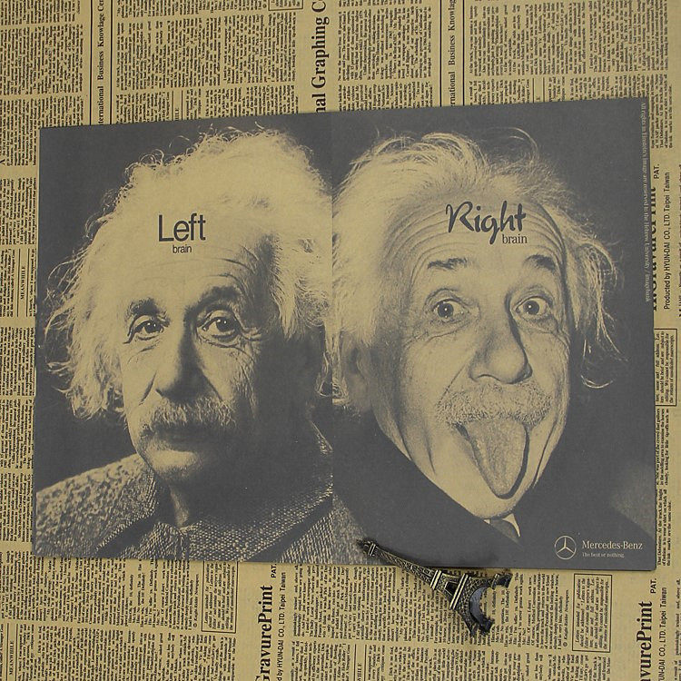 爱因斯坦 吐舌头 相对论 牛皮纸海报复古装饰画 励志名言学生宿舍