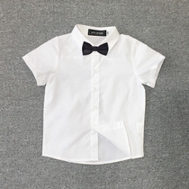 Childrens clothing boys white shirt short sleeve childrens shirt student cotton shirt costume fashion studio shooting clothing
