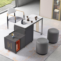 Small tea table Modern light luxury tea table mobile balcony for small tea table Modern household with wheelchair tea car