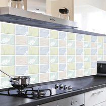 Self-adhesive thick waterproof moisture-proof kitchen oil-proof sticker High temperature stove with cabinet fume wall sticker large wallpaper