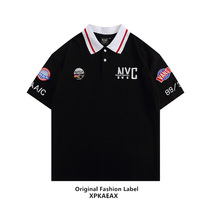 XPKAEAX Original Tide Cards Embroidered Letters POLO Cedar T-shirt Male Summer Trend Easy Half Sleeve 2022 New