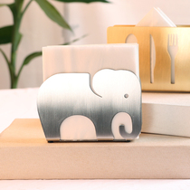 Animal elephant stainless steel handmade Nordic simple dining table paper towel rack vertical style board room decoration cartoon animal