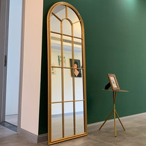 Nordic full-body mirror dressing floor mirror clothing shop fitting mirror bedroom wall-mounted instrument Cosmetic Mirror Iron Art Home minimalist mirror