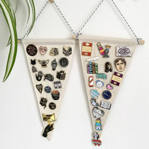 Student metal badge collection storage rack display board ins pennant cloth hanging multi-function wall hanging enamel brooch