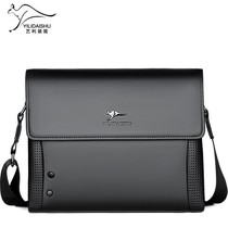 Art Ley Kangaroo Genuine Leather Mens Bag Cross Section Single Shoulder Slanted Satchel Korean version Business Leisure mens leather bag 2022 new