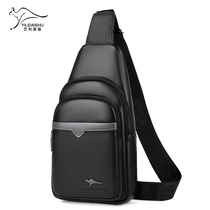 Chest Bag Men Genuine Leather Head Layer Cow Leather Single Shoulder Inclined Satchel Casual Soft Leather Diagonal Cross Chest Front Backpack New Mens Bag Wave