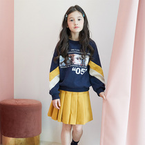 Girl Nets Red Suit Foreign Air 2020 Spring Dress New Children CUHK Child Trendy Long Sleeve Sweatshirt Half Body Dress