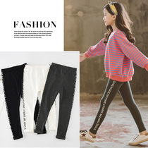 2020 spring new childrens elastic leggings girls cotton foreign style wear pants slim long pants