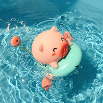 Baby Bathing Toys Children Play Water Piggy Baby Bath Swimming Toy Boy Girl Shake Up the Pig Flying Fish