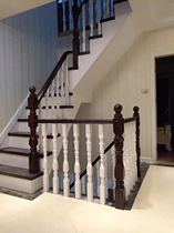 Beijing custom-made Villa wooden stair handrail wooden guardrail Oak pedal loft stair railing new Chinese duplex