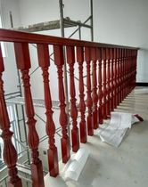 Attic wooden stair handrail baluster balcony guardrail fence solid wood European column painted handrail rail bay window