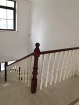 Stair guardrail handrail White Oak enlarged vase column column painted villa railing American stair guardrail