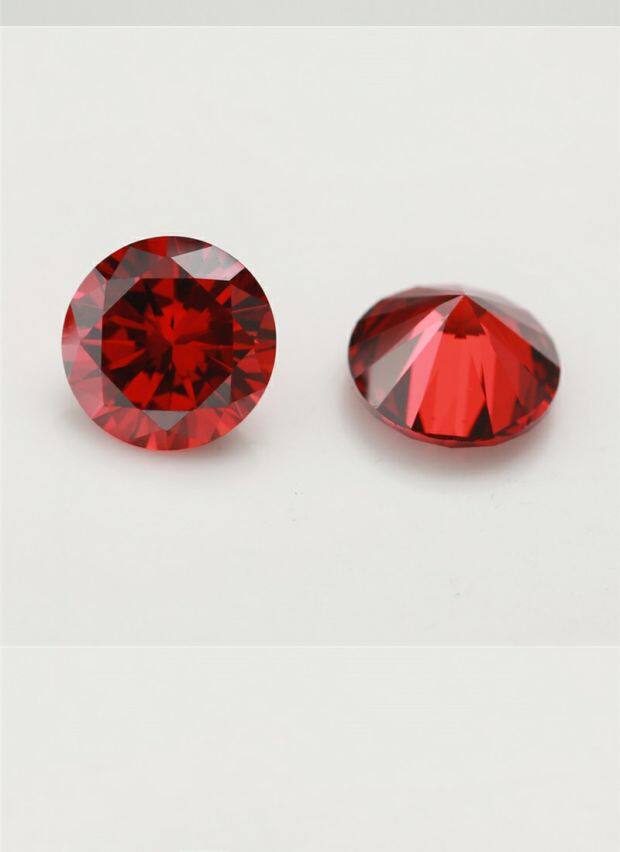 5a人造宝石 圆形石榴红色锆石裸石 1.0-15mm立方氧化锆diy首饰