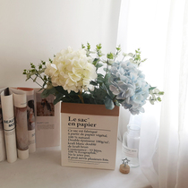 Simulation embroidered ball flower bouquet Yugali green planting living room floor decoration fake flower silk flower arrangement kraft paper bag pendulum piece