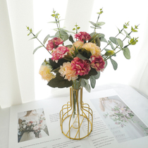 Nordic Net Red Light Lavish Floral Art Pendulum Simulation Flowers Decoration Flowers Living-room Vases Flower Arrangement Table Flowers Fake Flowers Furnishing