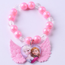 Frozen childrens accessories bracelet cute angel wings crystal beaded stretch bracelet Princess bracelet jewelry