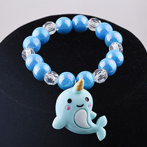 Childrens bracelet female beaded crystal Princess cute cartoon dolphin octopus little girl bead bracelet girl bracelet