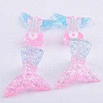 Children earrings female Princess personality dream mermaid tail cute cartoon ear clip without ear hole anti pain ear jewelry