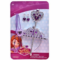 Little Princess Sophia luminous necklace set glitter amulet necklace Crown magic wand ring earrings jewelry