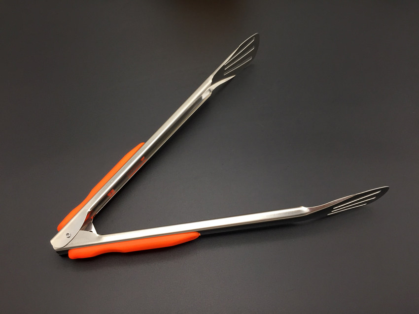 买3送3加厚不锈钢食品夹烧烤夹子食物防烫面包夹无磁19寸凉菜烘焙