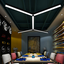 LED long office chandelier rectangular suspender lamp simple fashion rounded ceiling lamp shopping mall office building