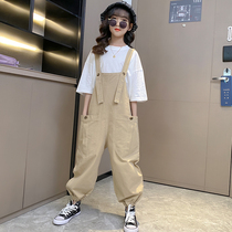 Girls' summer suit thin internet red fashion girl big girl suspender pants oceanic domineering clothes children's bombing street summer clothes