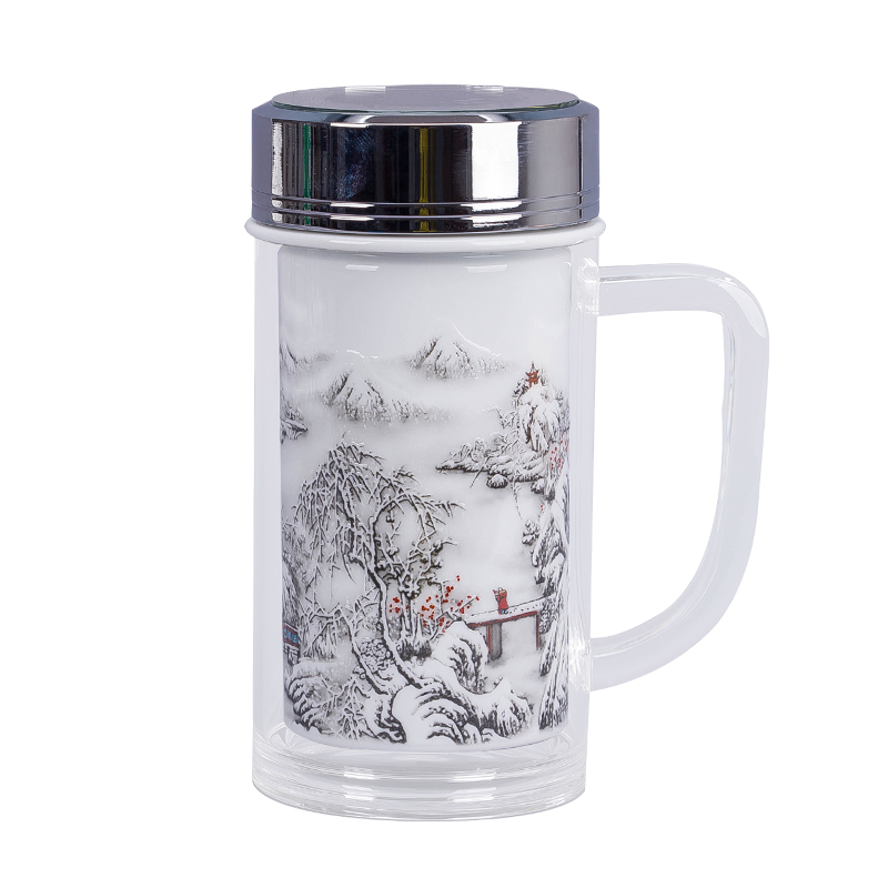 Jingdezhen ceramic snow keep - a warm glass cup double office cup insulation cup boss cup custom logo