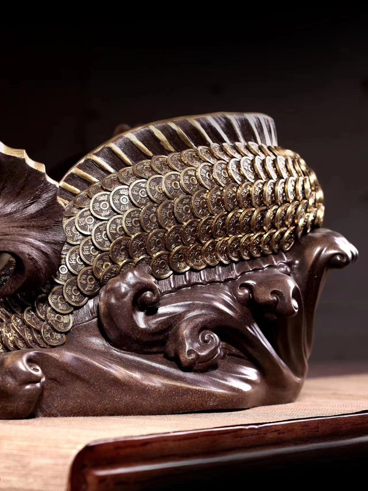 吉祥创意可爱小茶宠精品可养紫砂鱼化龙动物茶玩礼品家居茶艺摆件