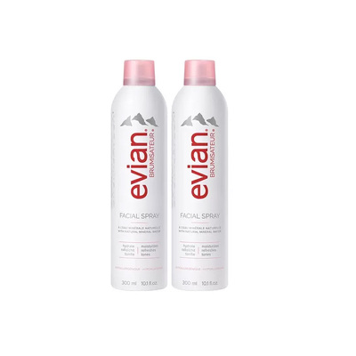 【自营】evian依云喷雾300ml/400ml 2支装保湿补水矿泉水舒缓柔肤