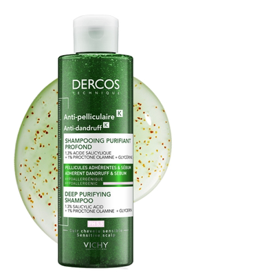 薇姿洗发水dercos深层清洁磨砂膏 去屑控油止痒清爽去角质无硅油