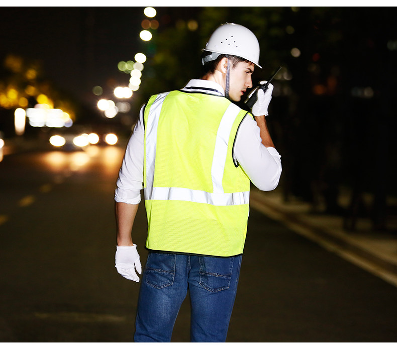 cnss网布反光背心马甲反光马甲交通骑行反光衣施工安全透气反光服