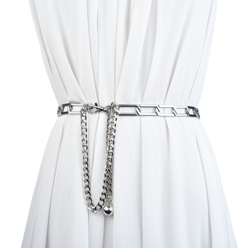 Waist Chain Ladies Decoration Korean Style Simple All-Match Chain Belt Matching Dress Shirt Metal Thin Belt