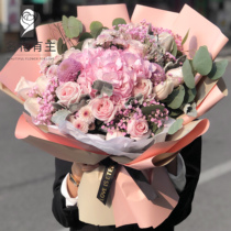 Fuzhou flower express same city rose mixed bouquet lover confession girlfriend birthday wishes to send flower drum Lou Taijiang