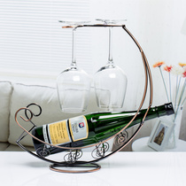 Tall wine cup holder creative European iron vintage red wine rack red glass upside down shelf home fashion ornaments