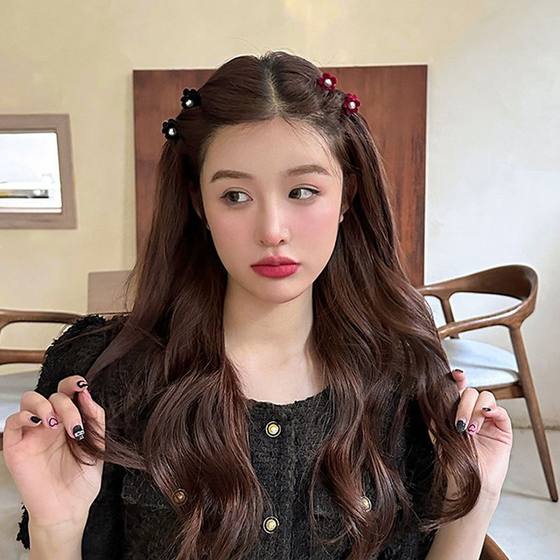 진주 꽃 헤어핀 공주 헤드 작은 클립 가을과 겨울 무리 미니 작은 앞머리 클립 정면 측면 상어 클립 진주 꽃 헤어핀 공주 헤드 작은 클립 가을과 겨울 무리 미니 작은 앞머리 클립 정면 측면 상어 클립