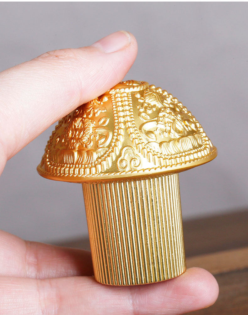 铜合金唐卡轴头雕花装裱材料卷轴头装饰挂画书画字画卷轴头