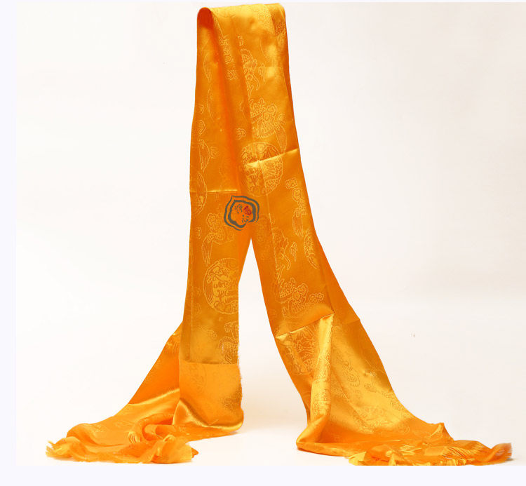 龙凤哈达藏传礼佛用品大号中号小号五色提花纹蒙古族批发