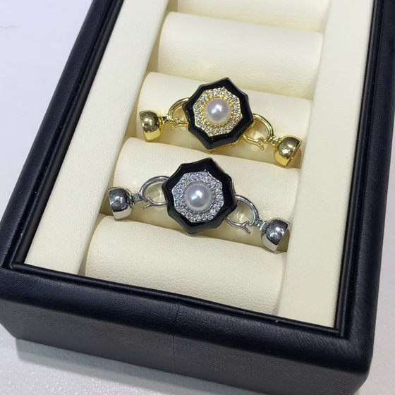 새로운 DIY 액세서리 액세서리 육각형 마이크로 스셋 블랙 오일 도금 금도 판금 진주 목걸이 버클 팔찌 엔딩 버클 새로운 DIY 액세서리 액세서리 육각형 마이크로 스셋 블랙 오일 도금 금도 판금 진주 목걸이 버클 팔찌 엔딩 버클