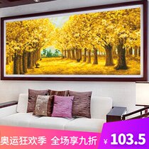 Cross stitch 2021 new thread embroidery living room large gold landscape landscape painting modern self-embroidery hand