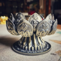 Tibetan-style boutique zinc-copper hand-cranked warp wheel double-layer lotus base Buddha supplies warp tube pendulum compassionate compassion