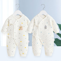 Spring new newborn baby cotton butterfly coat warm newborn baby baby jumpsuit lace-up coat underwear